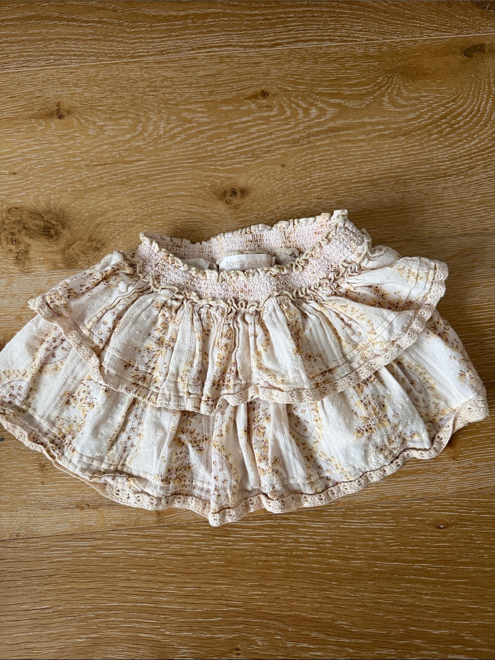 Loveshackfancy Ruffled Floral Print Skirt